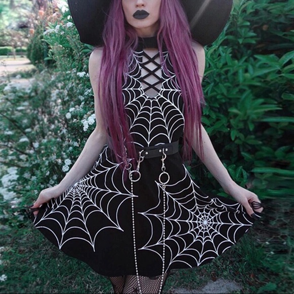 ariesmoon89 Dresses & Skirts - Black Widow Fit And Flare Mini Dress